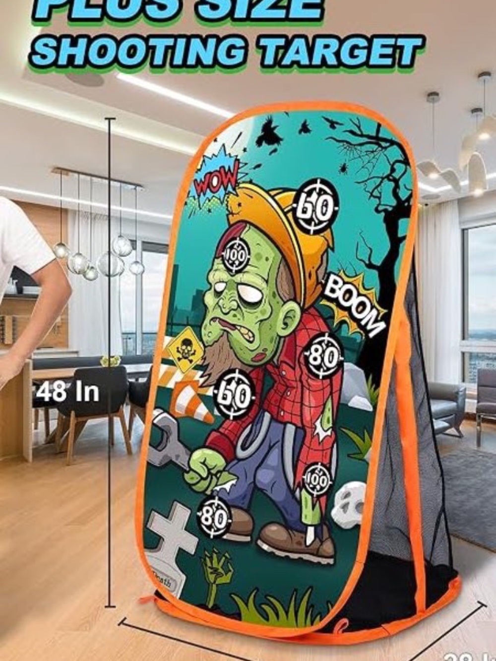Quanquer Kids Zombie Shooting Practice Target Toy - Compatible with Nerf Gun